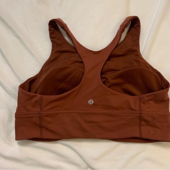 Lululemon Wunder Train Long-Line Bra Medium Support C/D Cups Dark Terracotta 14 - Picture 3 of 6